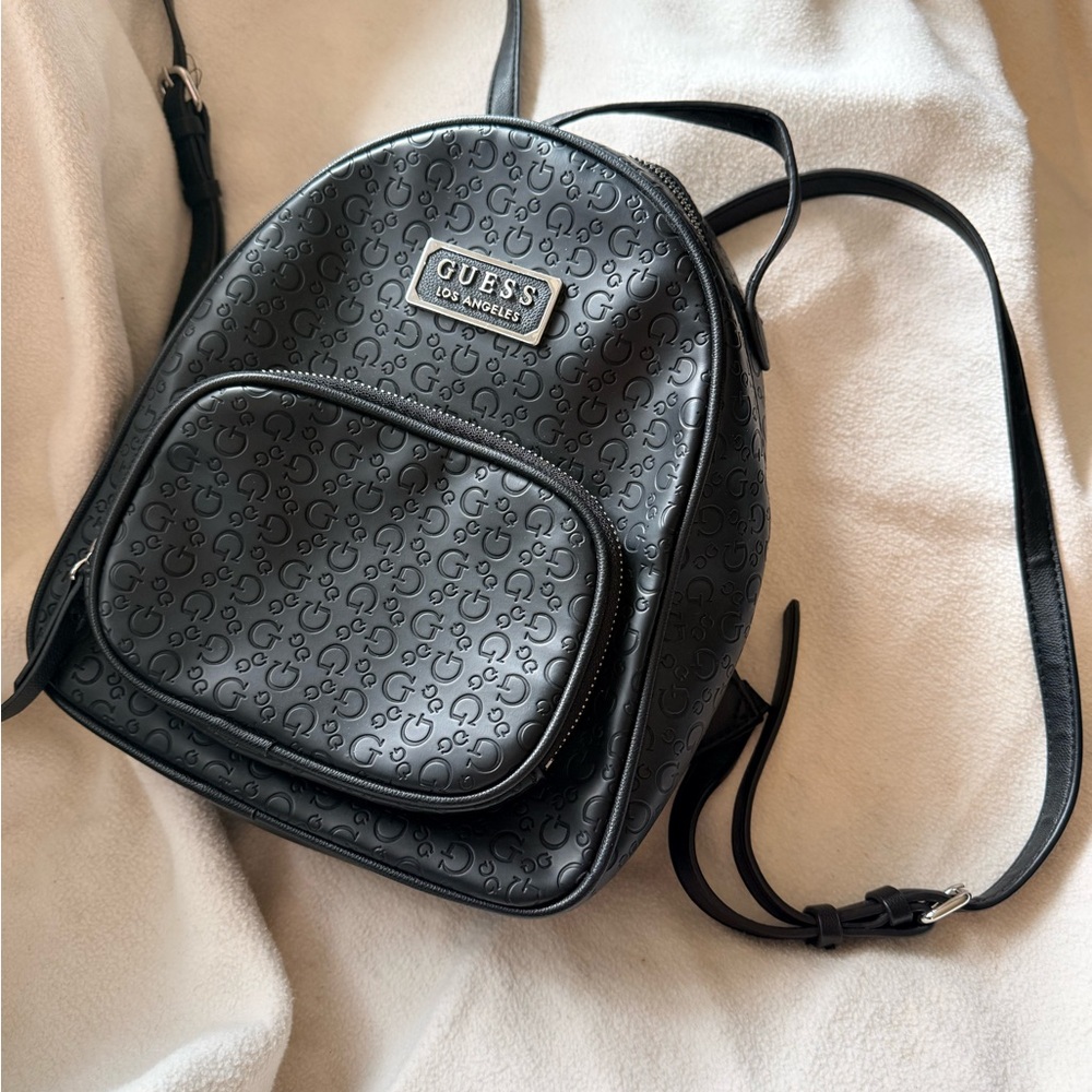 GUESS Embossed Black Backpack